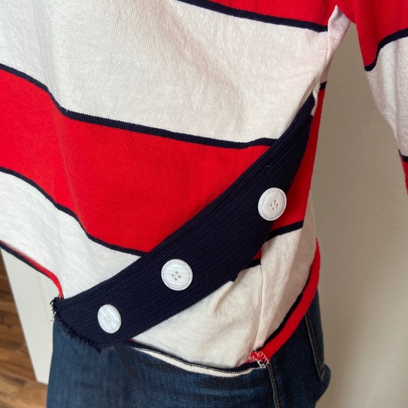 Anthropologie Moon River Red and Wht  Stripe top M - Picture 4 of 9